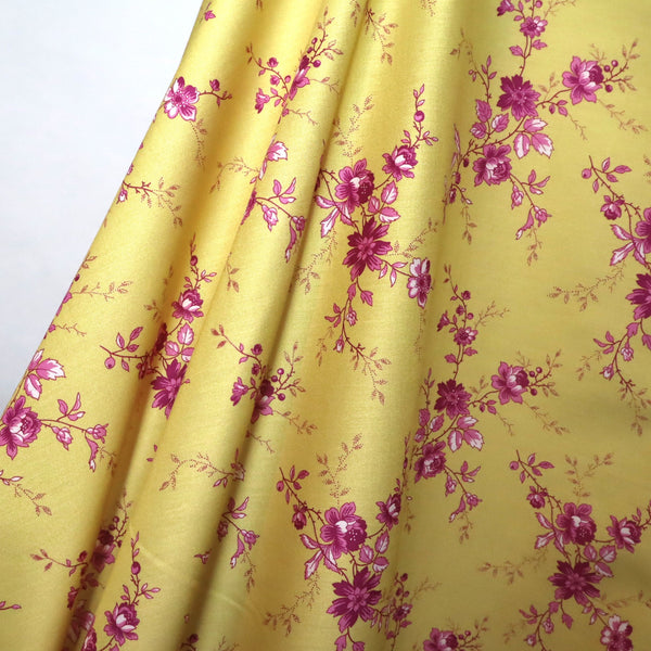 Liberty Fabrics & Bridgerton ~ 'Amelie Luise' Pink & Yellow *Remnant 4m Was $239.60 Now $191
